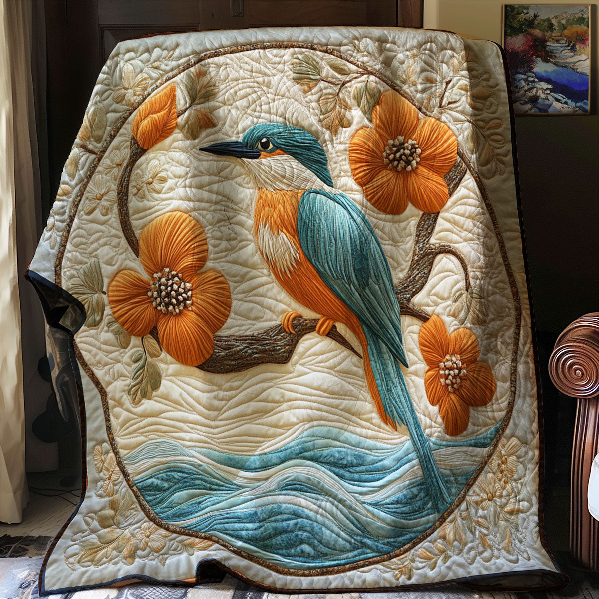 Kingfisher Bird WJ0602015CL Quilt