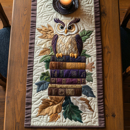 Owl Book WX2702067CL Quilted Table Runner