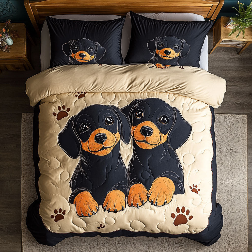 Cozy Dachshund WX2702010CL Duvet Cover Set