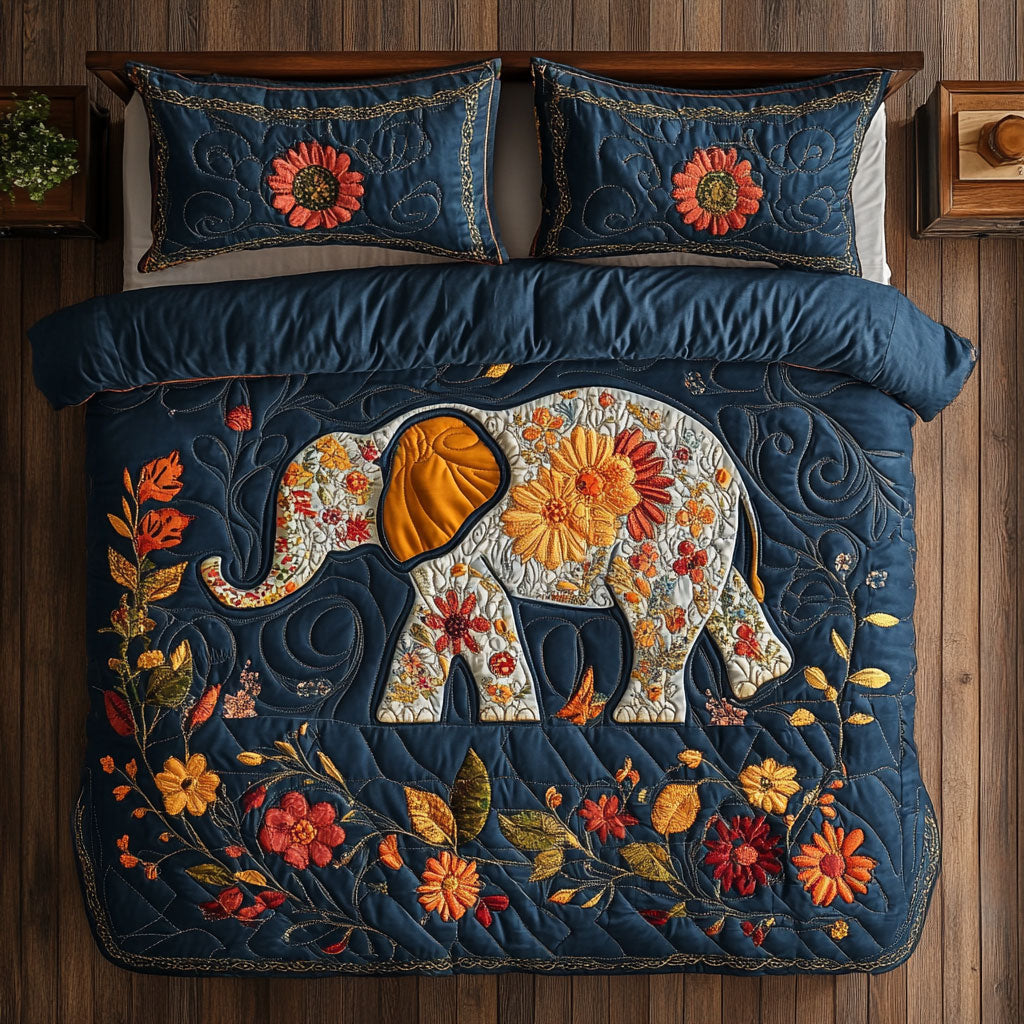 Floral Elephant WJ0201027CL Duvet Cover Set