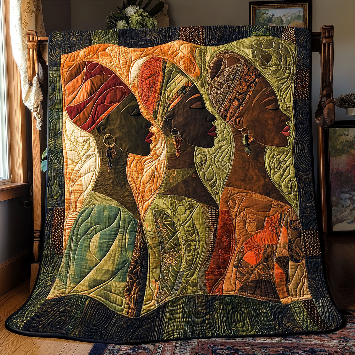 African Woman Abstract WJ0901003CL Quilt