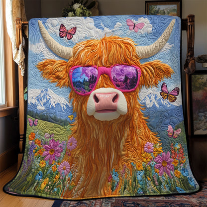 Groovy Highland Cow WJ2301015CL Quilt