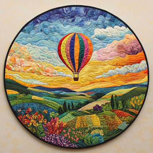 Hot Air Balloon WJ1303047CL Quilted Round Mat