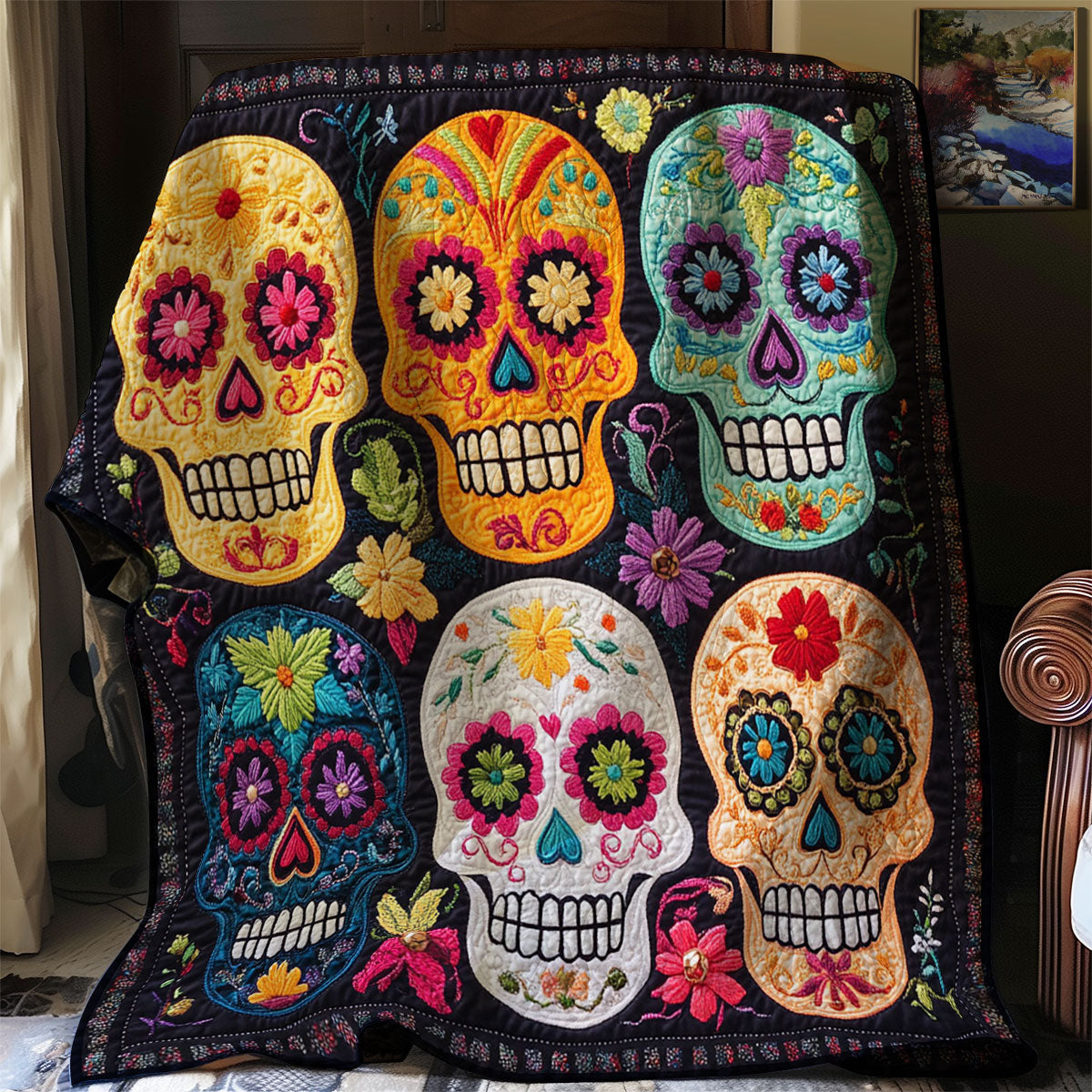 Sugar Skull WJ1303027CL Quilt