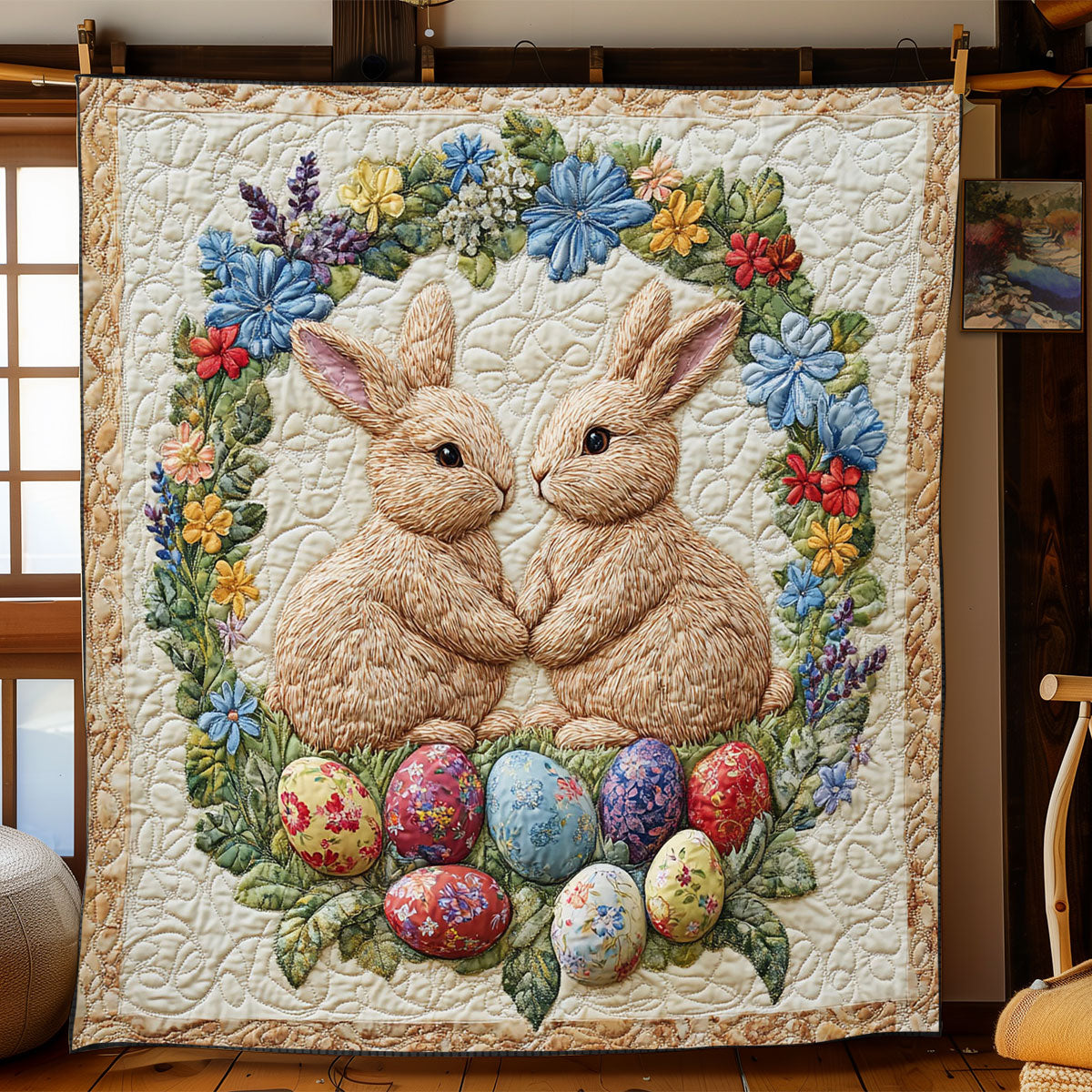 Easter Bunny Garden WJ2001009CL Quilt