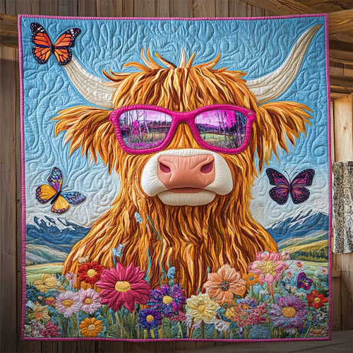 Groovy Highland Cow WJ2201016CL Quilt