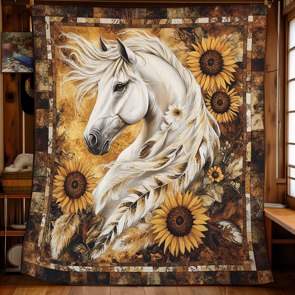 Horse Sunflower WX0401026CL Quilt