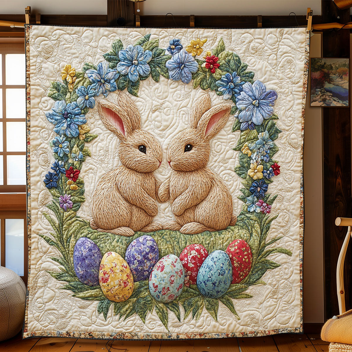 Easter Bunny Garden WJ2301008CL Quilt