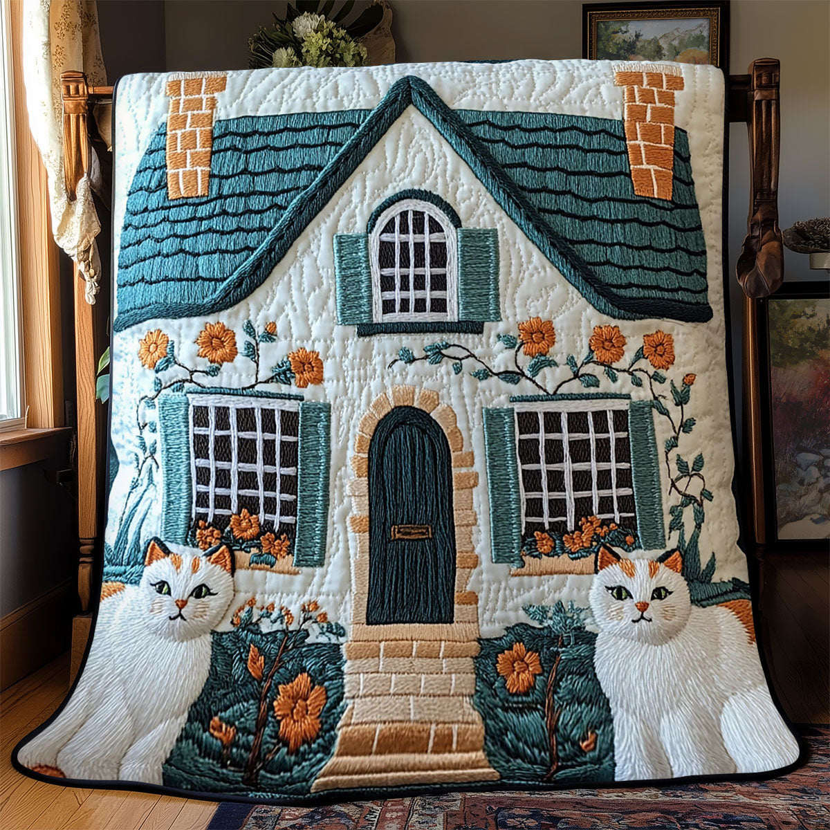 Cozy Cottage Cat WJ1802004CL Quilt