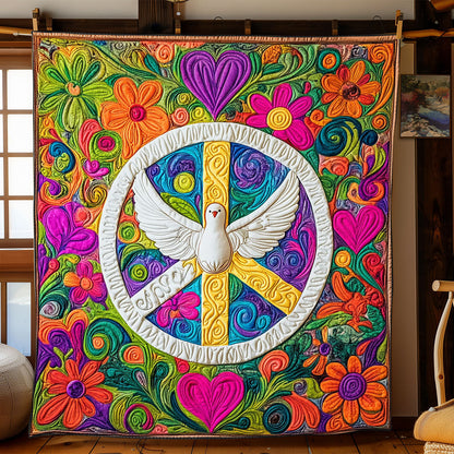 Hippie Peace Dove WJ0302010CL Quilt