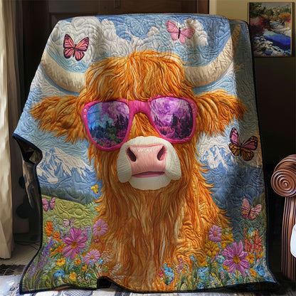 Groovy Highland Cow WJ2301015CL Quilt