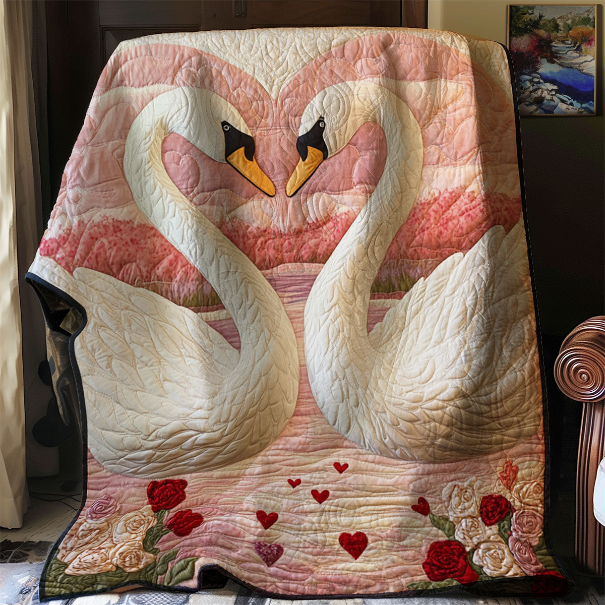 Swan In Love WJ1701024CL Quilt