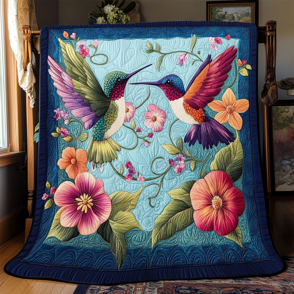 Couple Hummingbird WX2401012CL Quilt