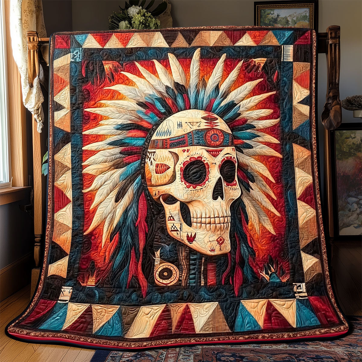 Skull Native American WX0302069CL Quilt