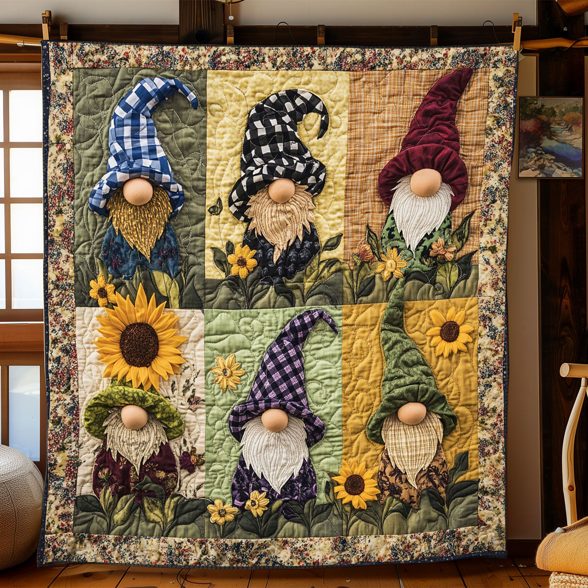 Sunflower Gnome WJ0301021CL Quilt