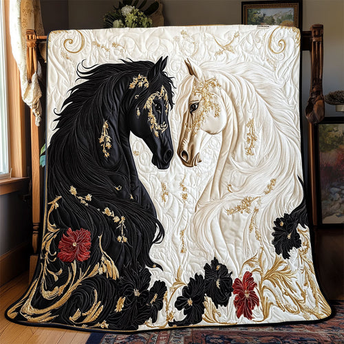 Black And White Horse WX0502010CL Quilt