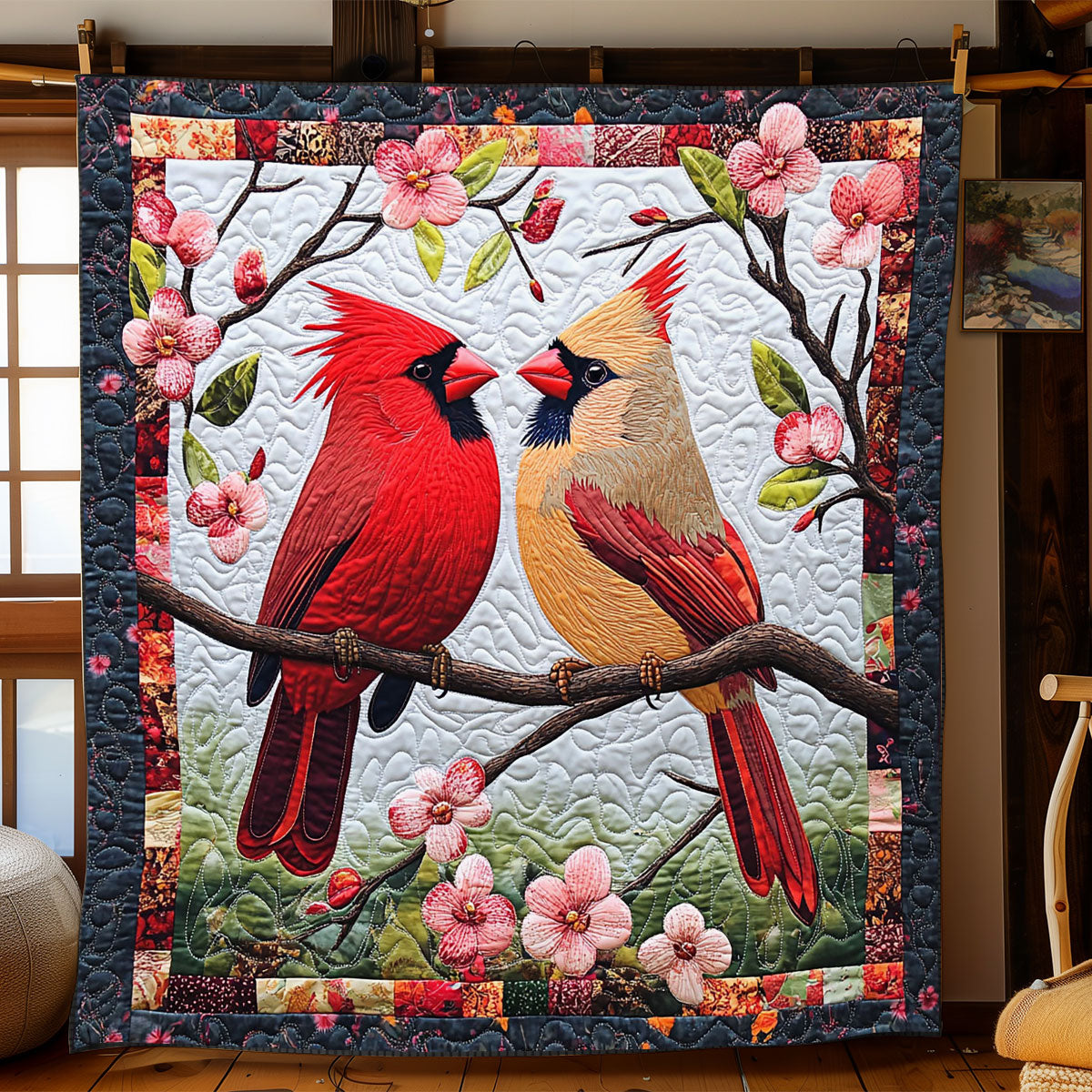 Lovebirds in Bloom WJ0201008CL Quilt