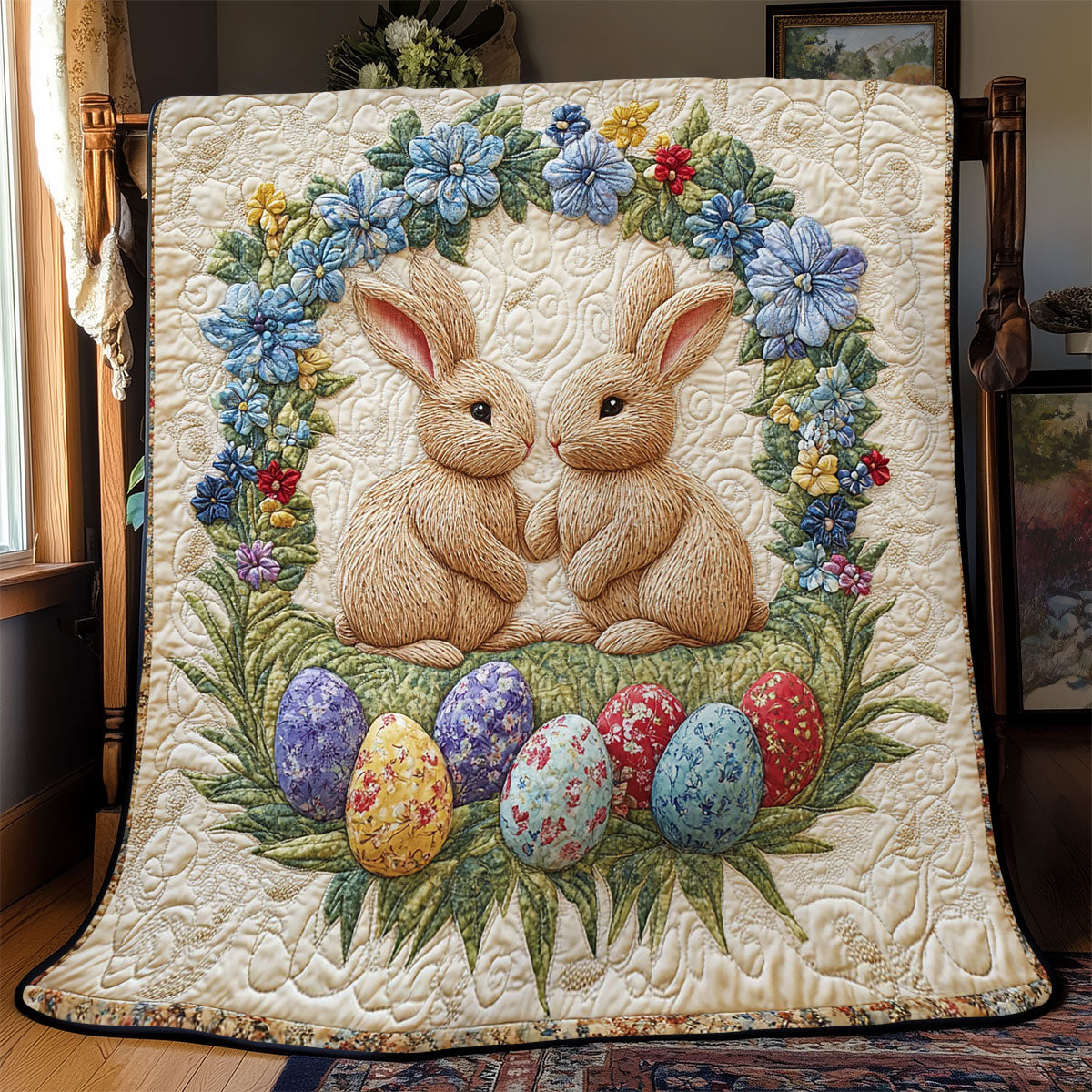 Easter Bunny Garden WJ2301008CL Quilt