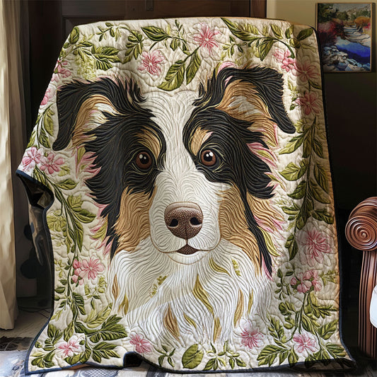 Flower Border Collie WJ1702010CL Quilt