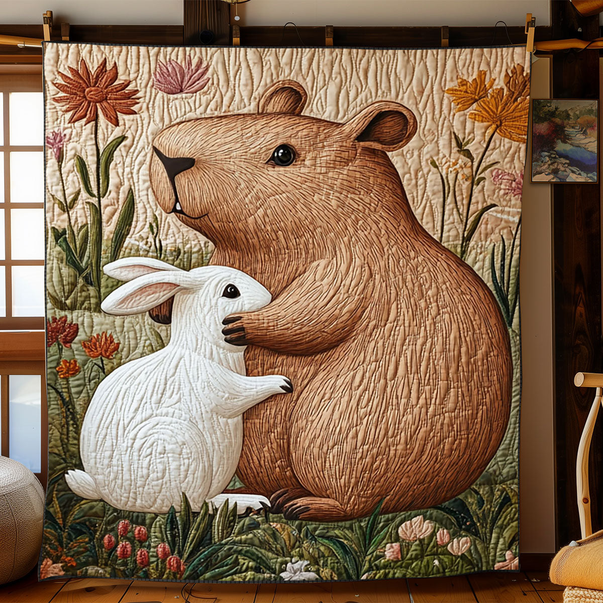 Capybara And Rabbit WJ0602004CL Quilt