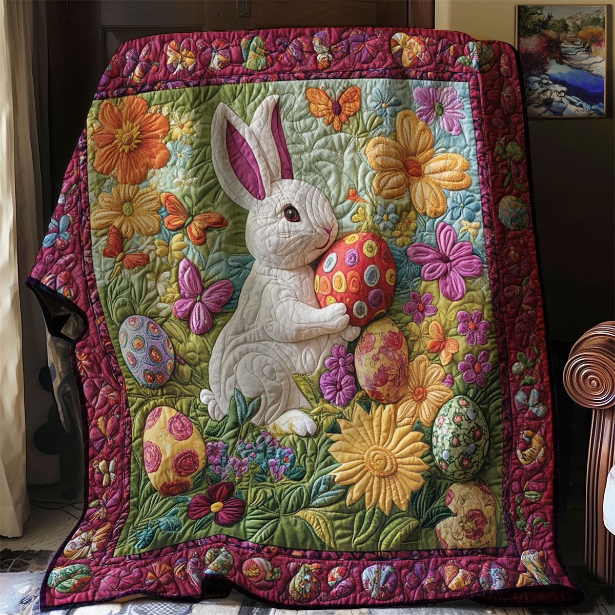 Easter Bunny Meadow WJ1501006CL Quilt