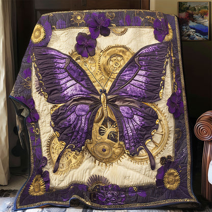 Purple Butterfly Clock WX0701040CL Quilt