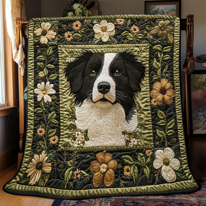 Flower Border Collie WJ1702011CL Quilt