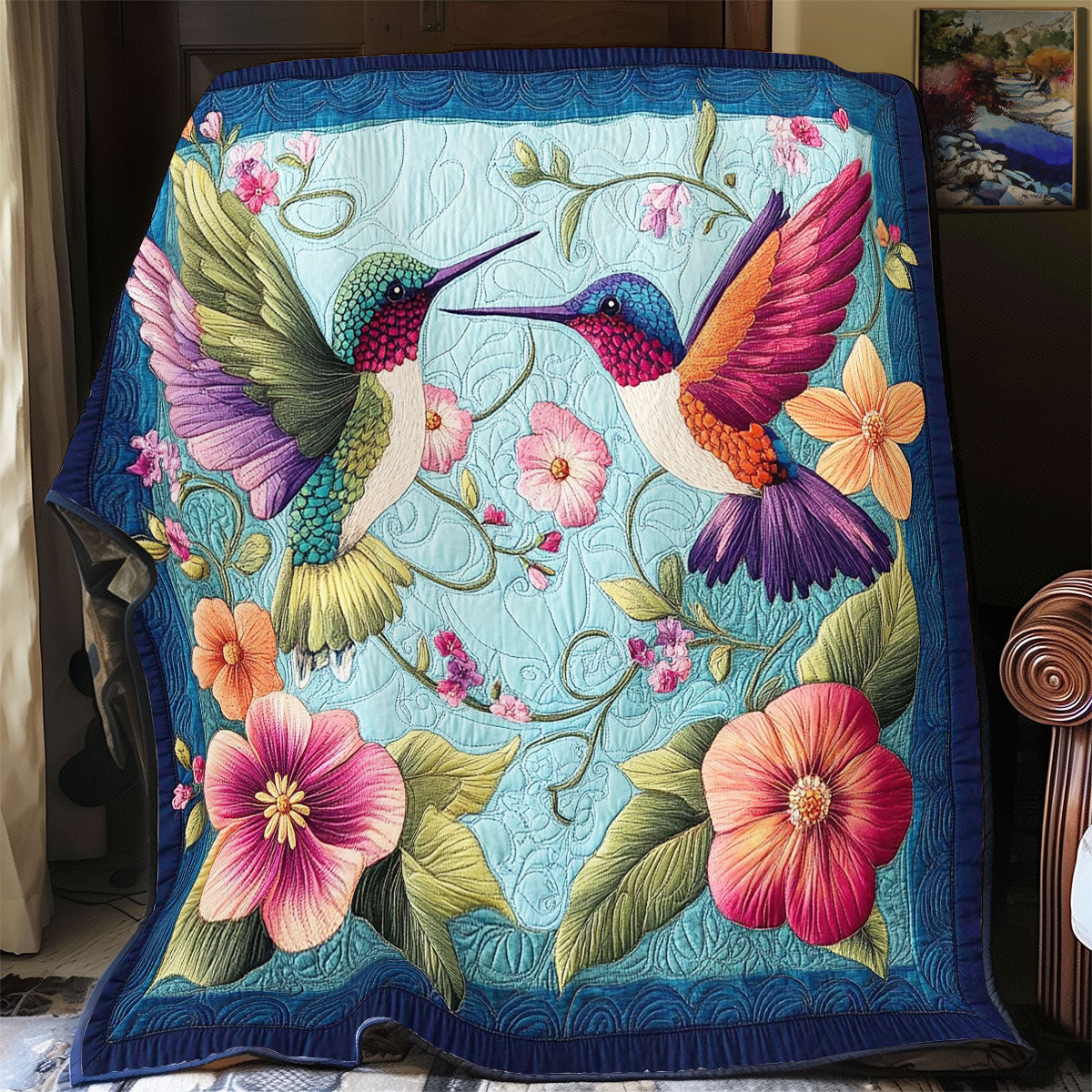 Couple Hummingbird WX2401012CL Quilt