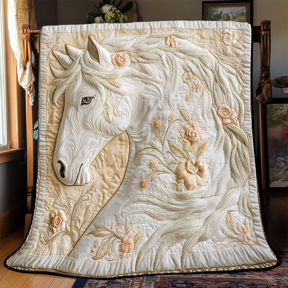 Floral Horse WX1702141CL Quilt