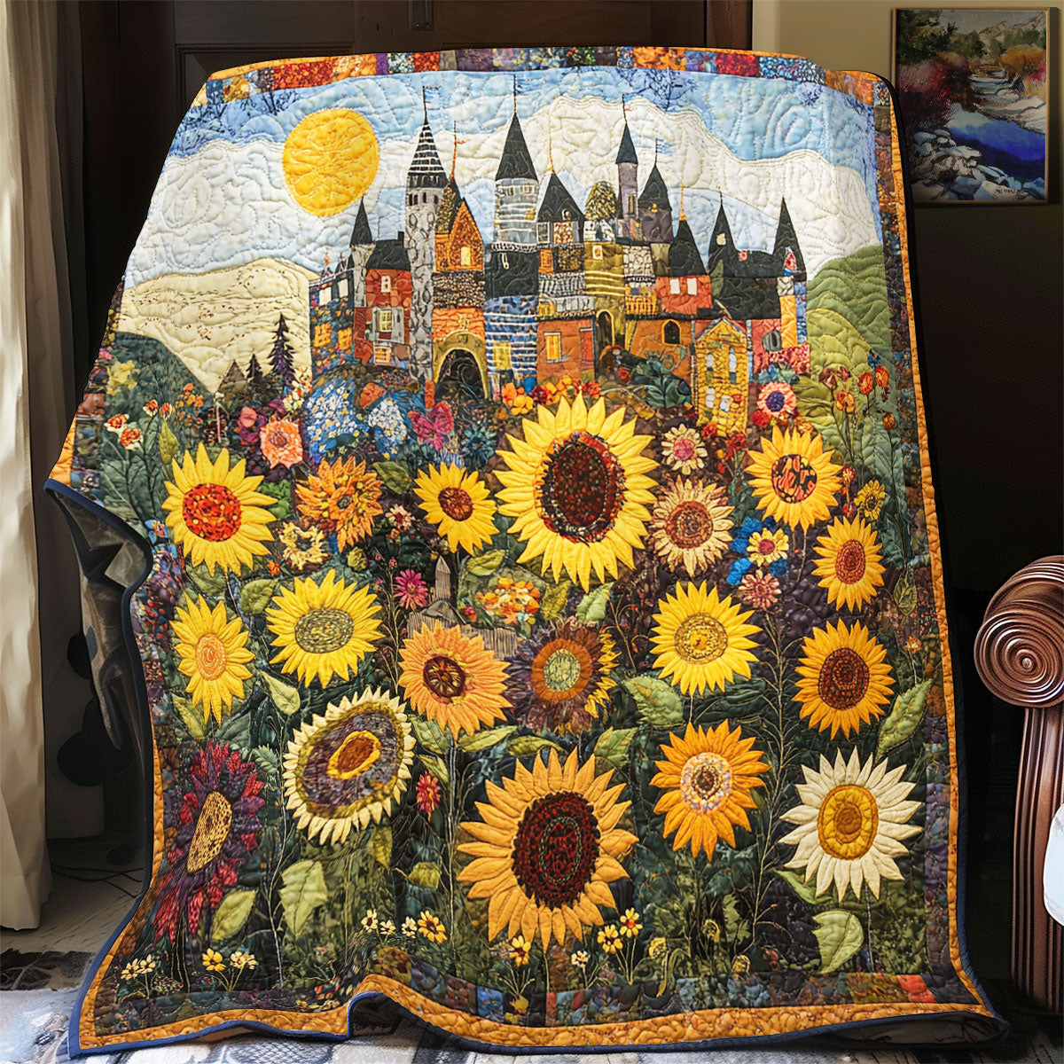 Sunflower Castle WX1001045CL Quilt