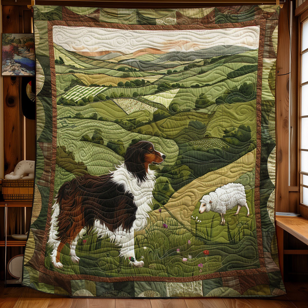 Border Collie Grass WX0201003CL Quilt