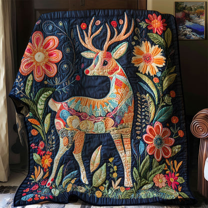 Floral Deer WJ1801013CL Quilt