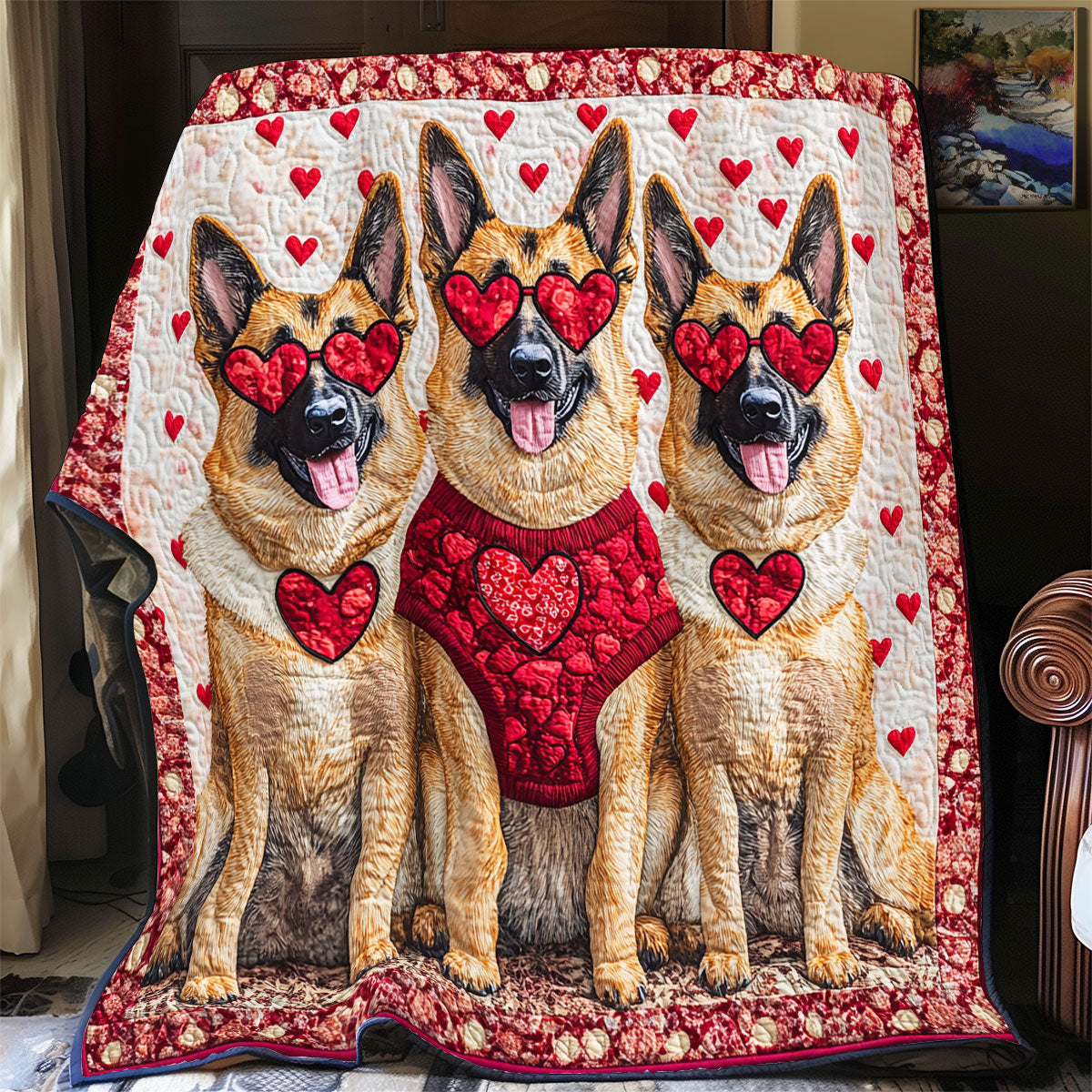 German Shepherd Valentine WX0901033CL Quilt