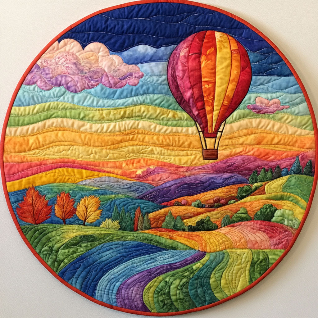 Hot Air Balloon WJ1303049CL Quilted Round Mat