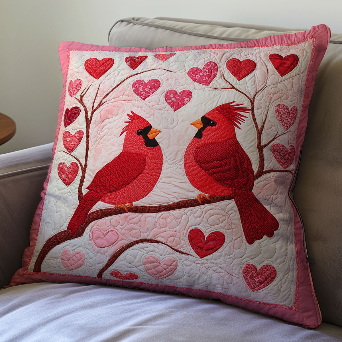 Couple Cardinal WX2401062CL Quilt Pillow Case