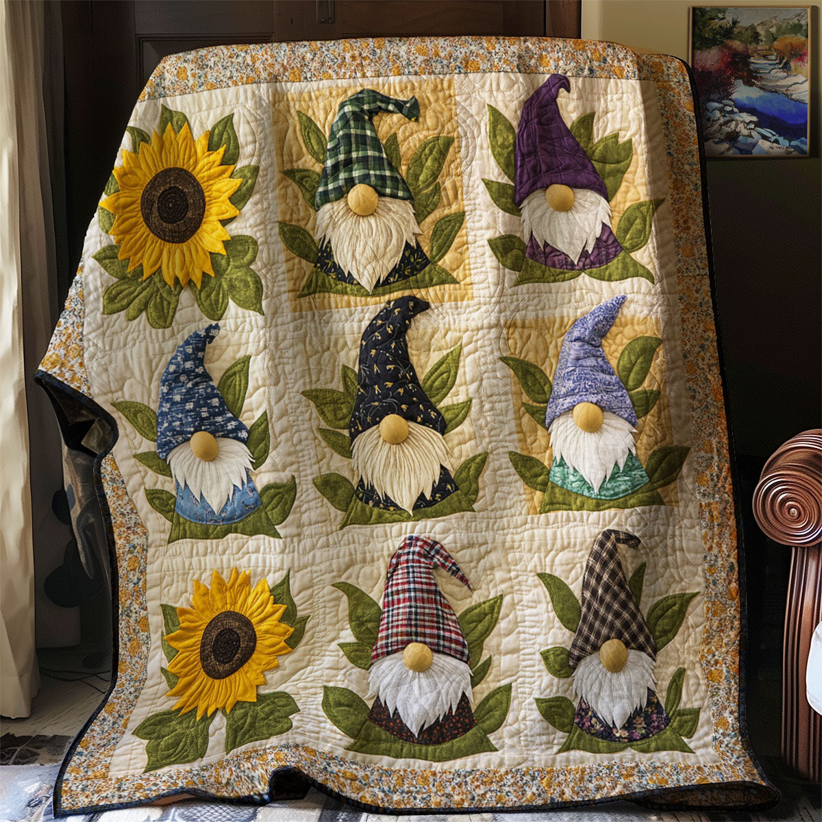 Sunflower Gnome WJ0401020CL Quilt