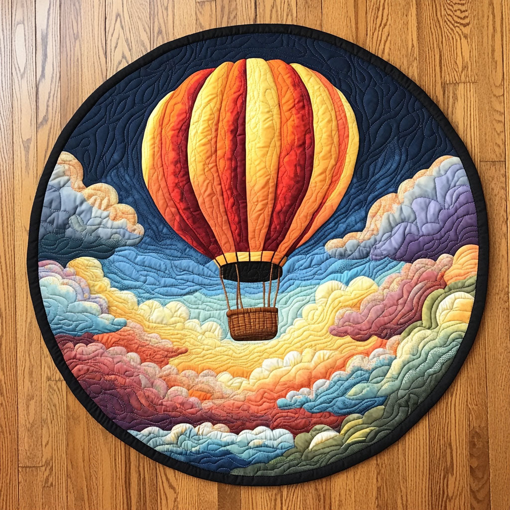 Hot Air Balloon WJ1303046CL Quilted Round Mat