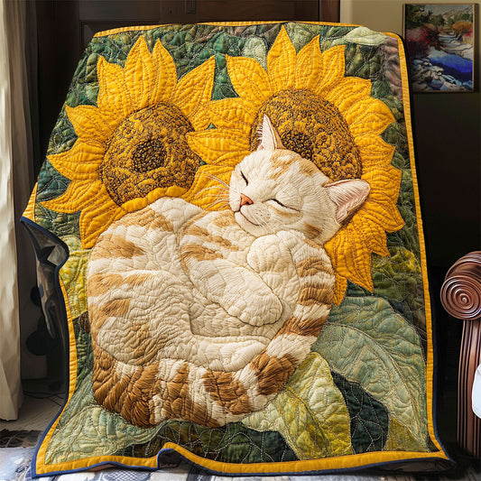 Cat Sunflower WX1601014CL Quilt