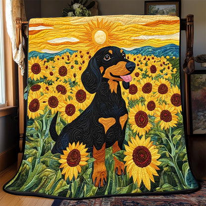 Dachshund Sunflower WX0602034CL Quilt