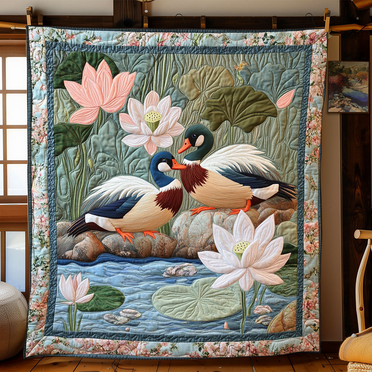 Lotus Mandarin Duck WJ2002012CL Quilt