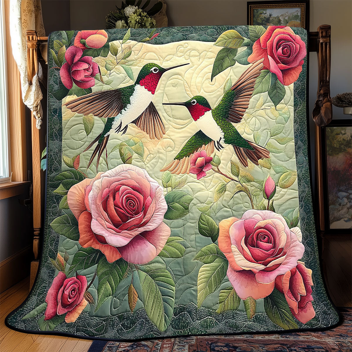 Floral Hummingbird WX1801024CL Quilt