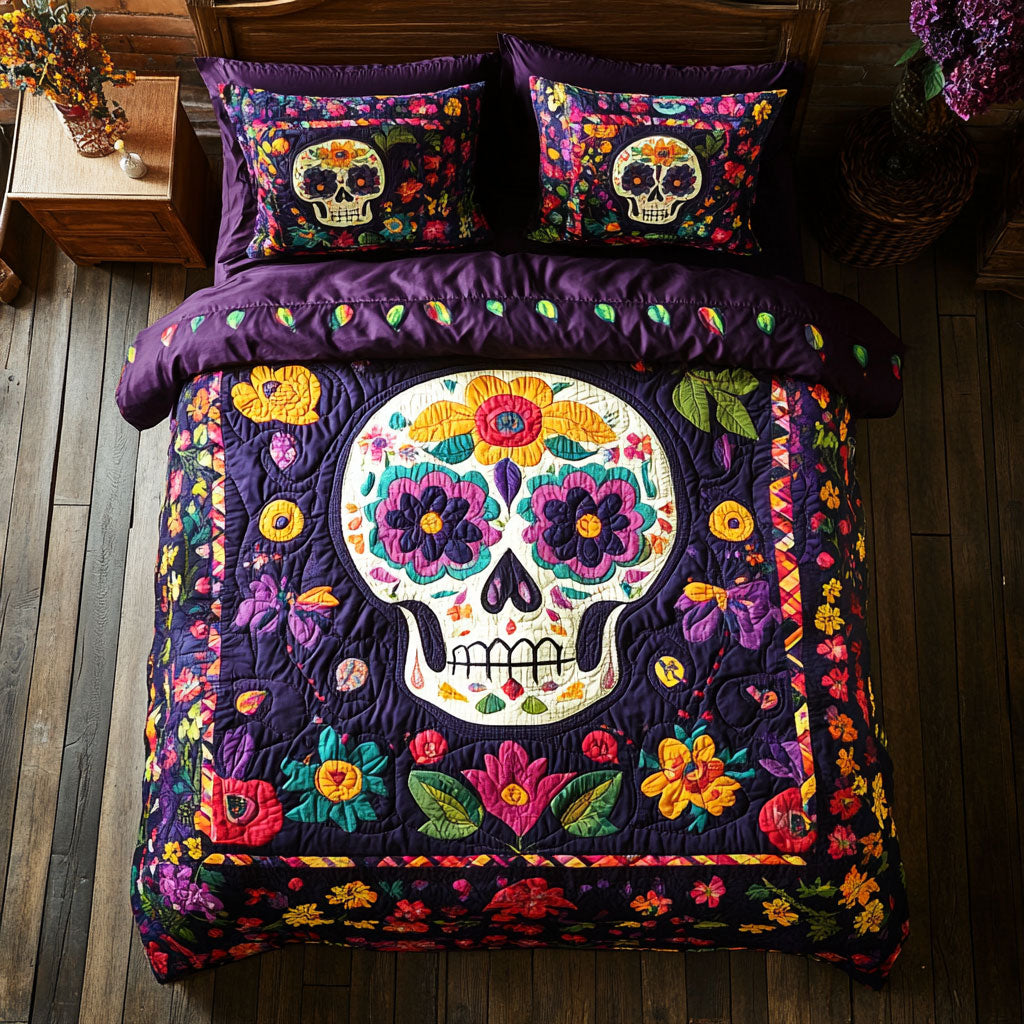 Skull Floral WX0901090CL Duvet Cover Set