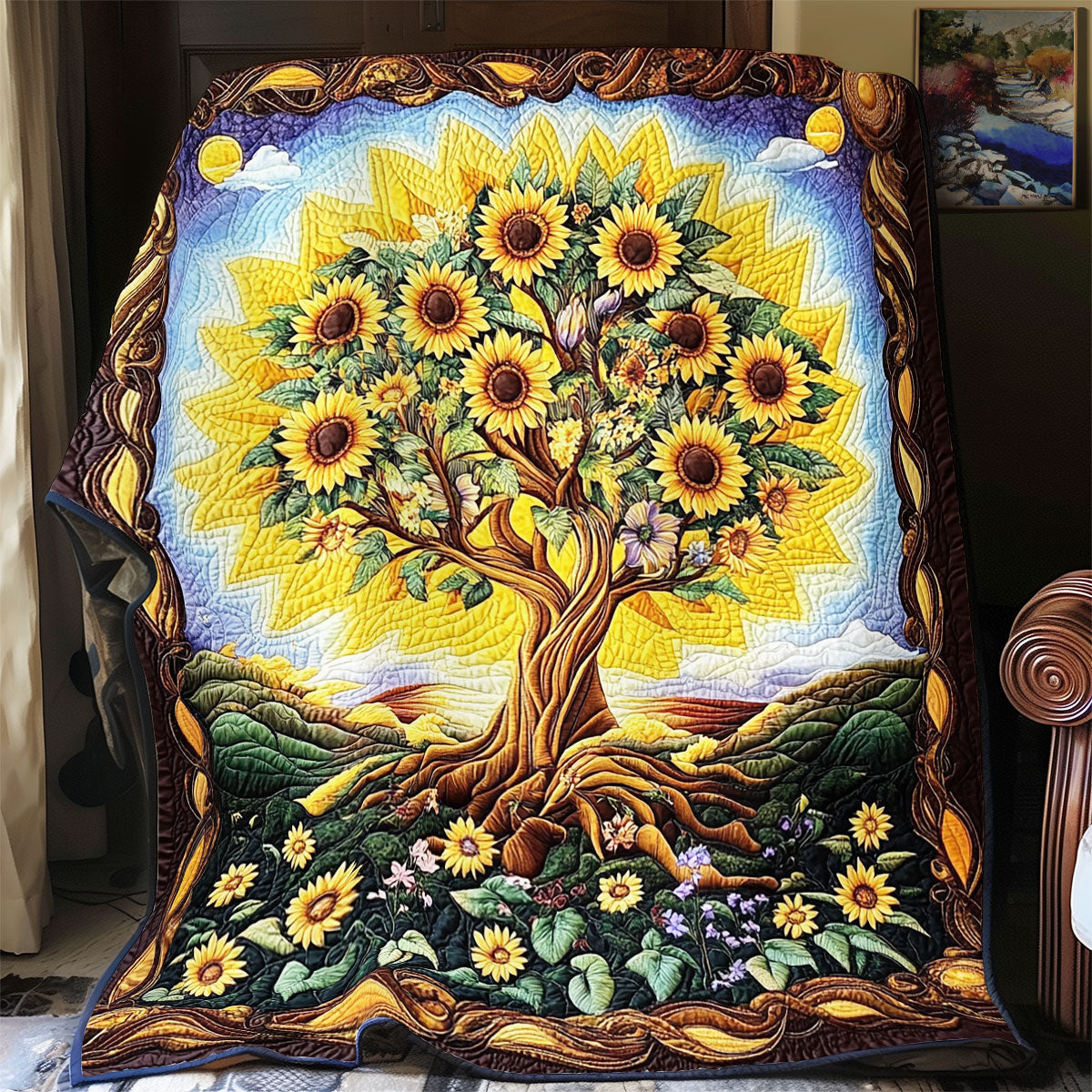 Sunflower Tree WX1801045CL Quilt