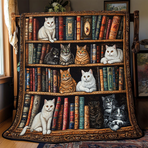 Cat Bookshelf WX2001025CL Quilt