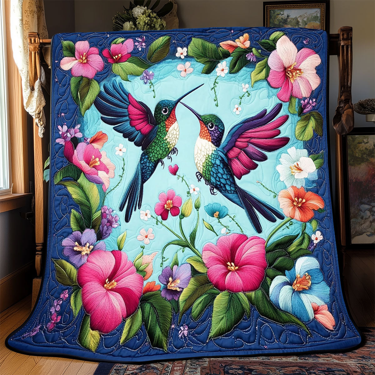 Couple Hummingbird WX2401010CL Quilt