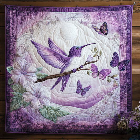 Purple Hummingbird WJ1801020CL Quilt