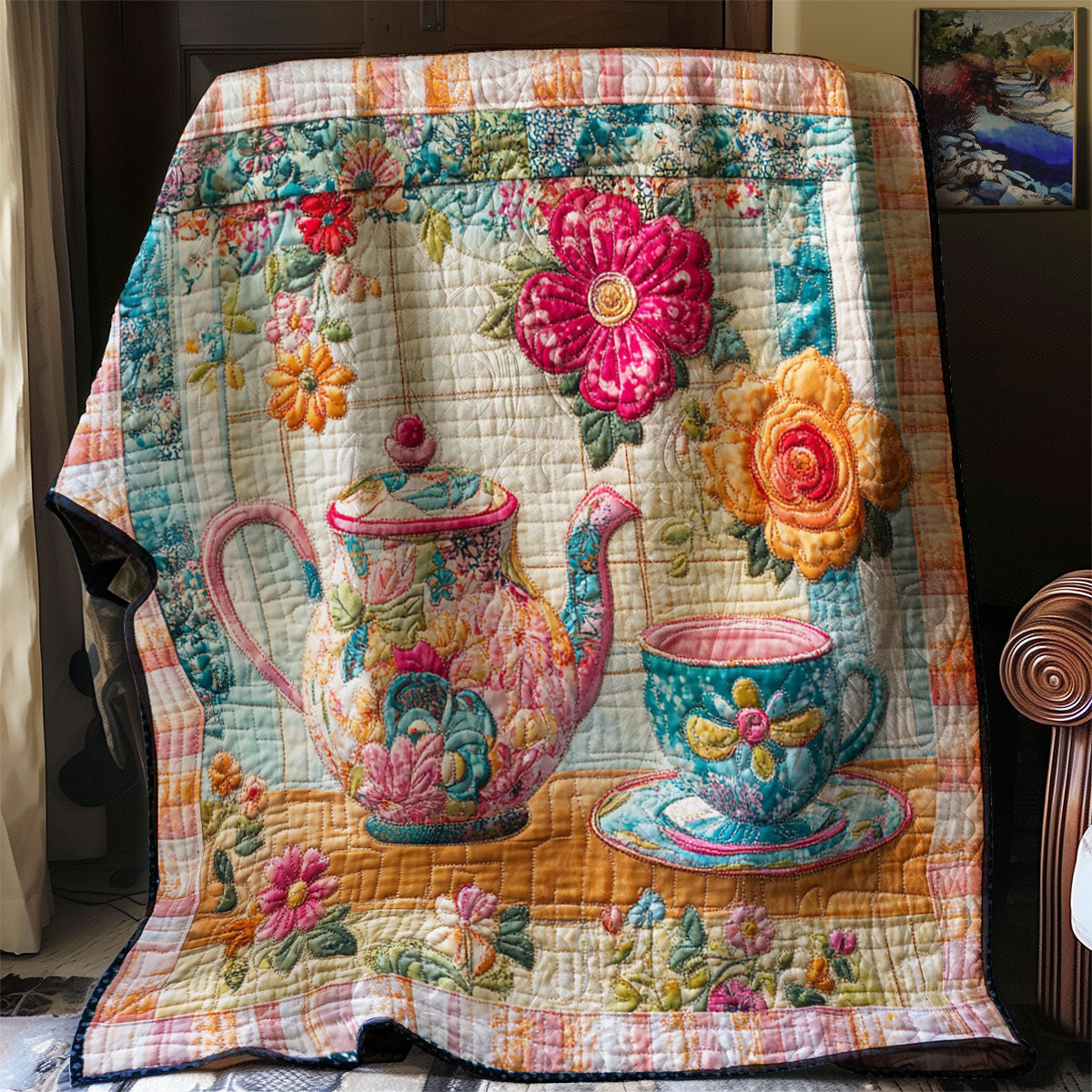 Floral Teapot WJ2301011CL Quilt