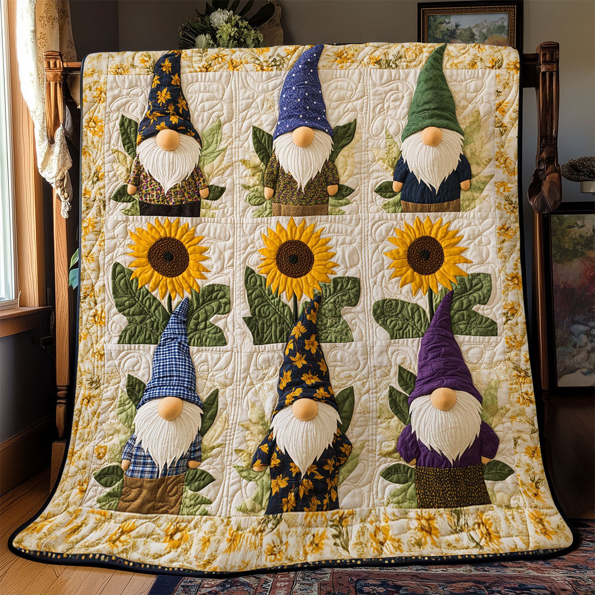 Sunflower Gnome WJ0401019CL Quilt