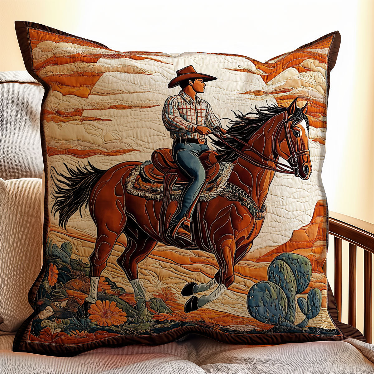 Cowboy WX2401069CL Quilt Pillow Case