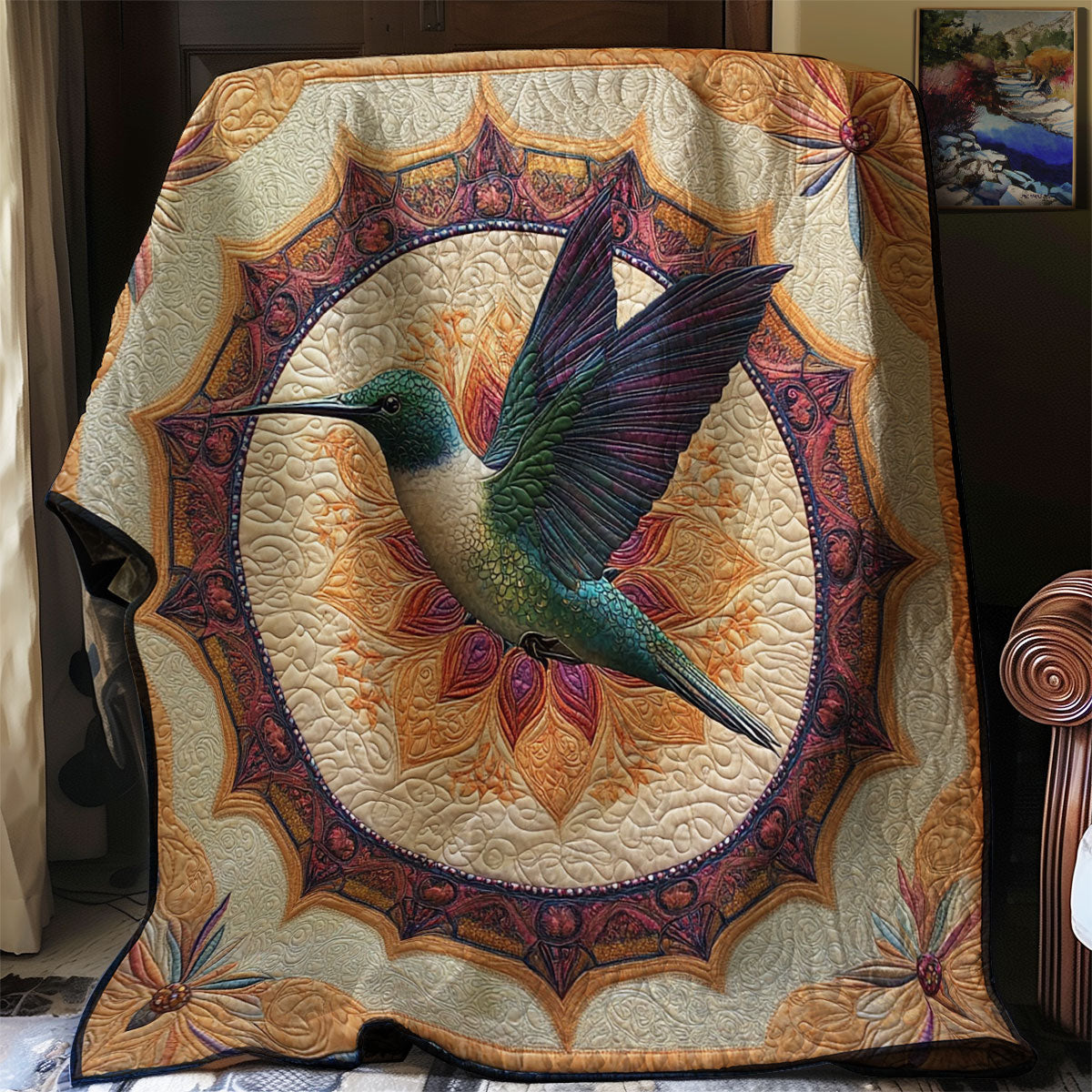 Mandala Hummingbird WJ1601010CL Quilt